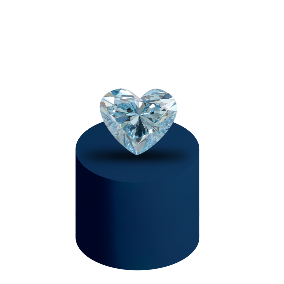 Herz Labor Diamant Blau Intence