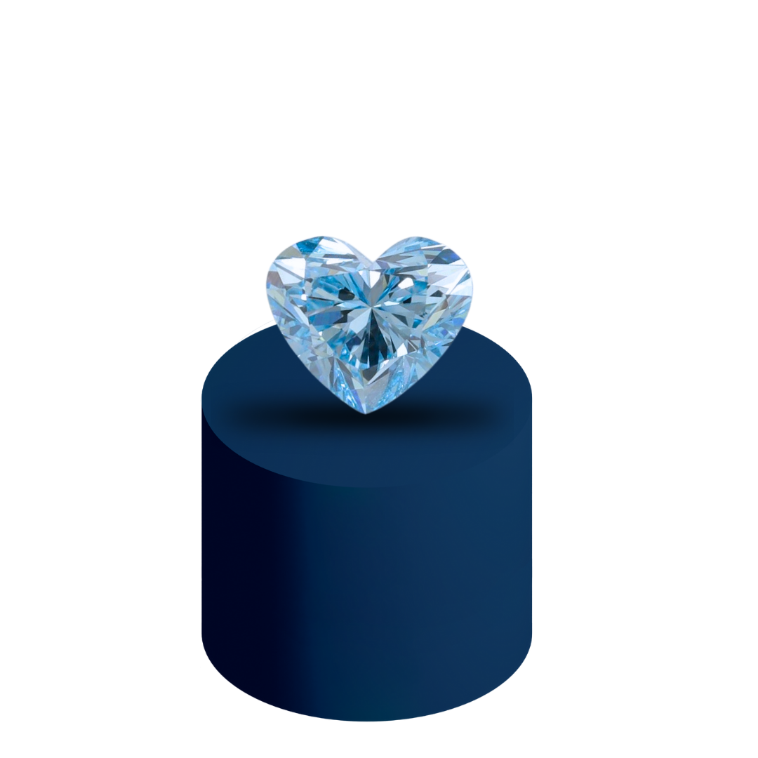 Herz Labor Diamant Blau Vivid