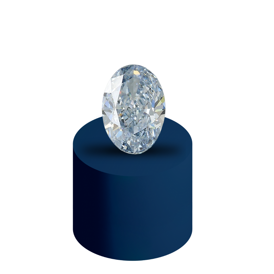 Oval Labor Diamant Blau Intence