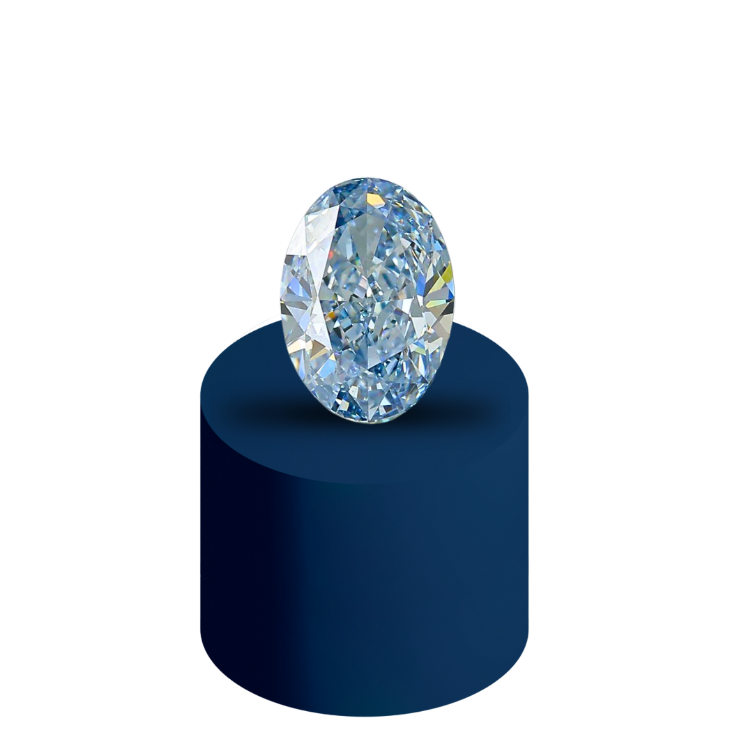 Oval Labor Diamant Blau Vivid